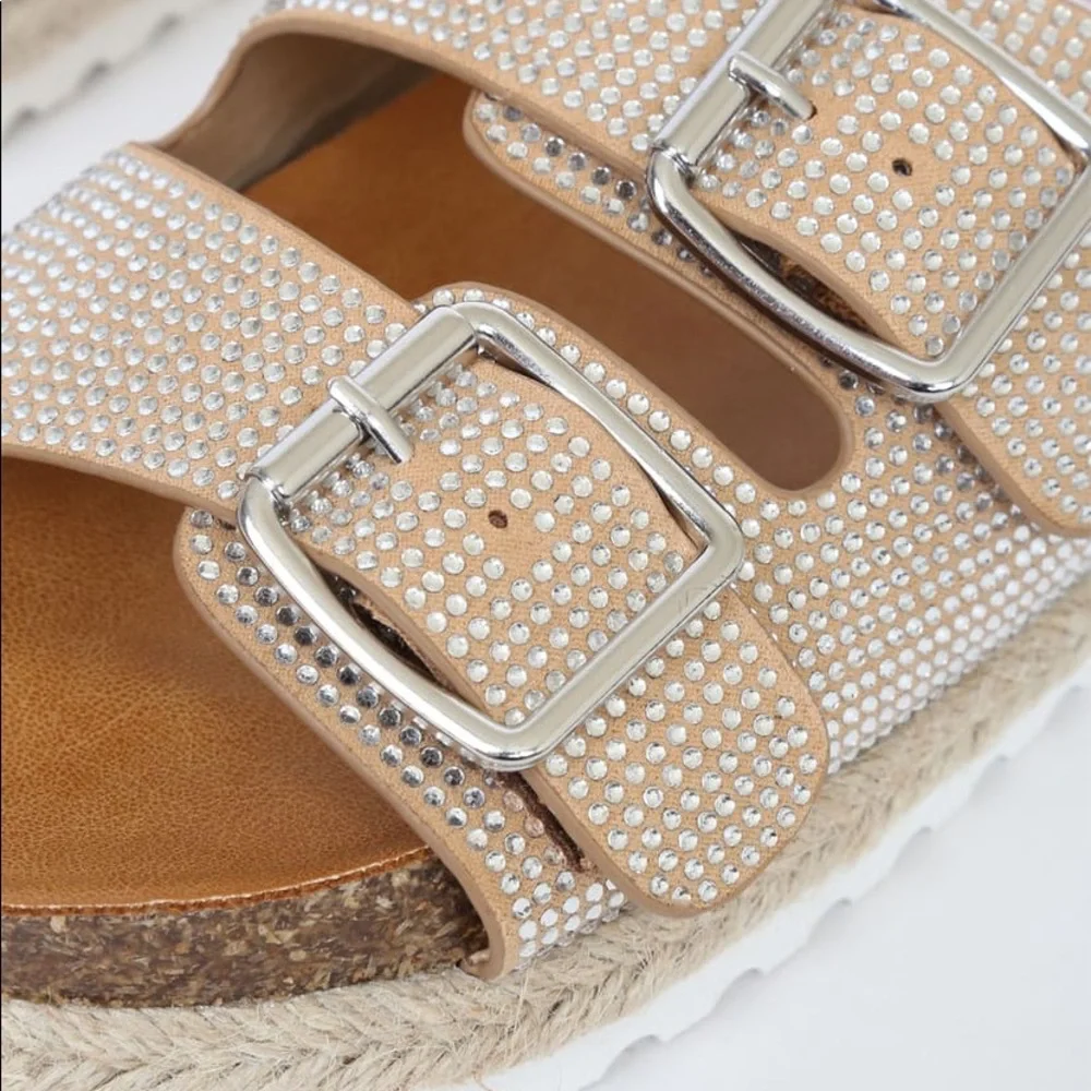 Dolce Vita Carther Platform Buckle Slide Sandal In Shimmer - Picture 4 of 10